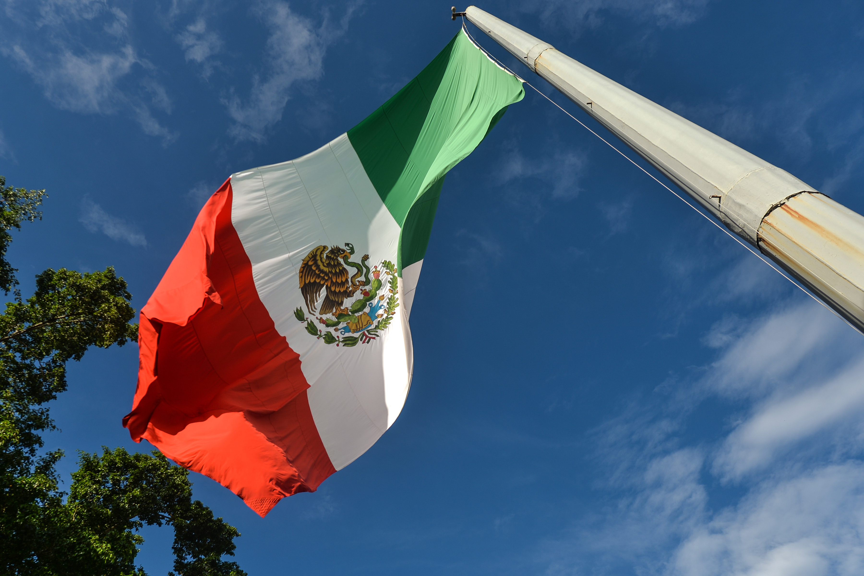 Mexican flag from below