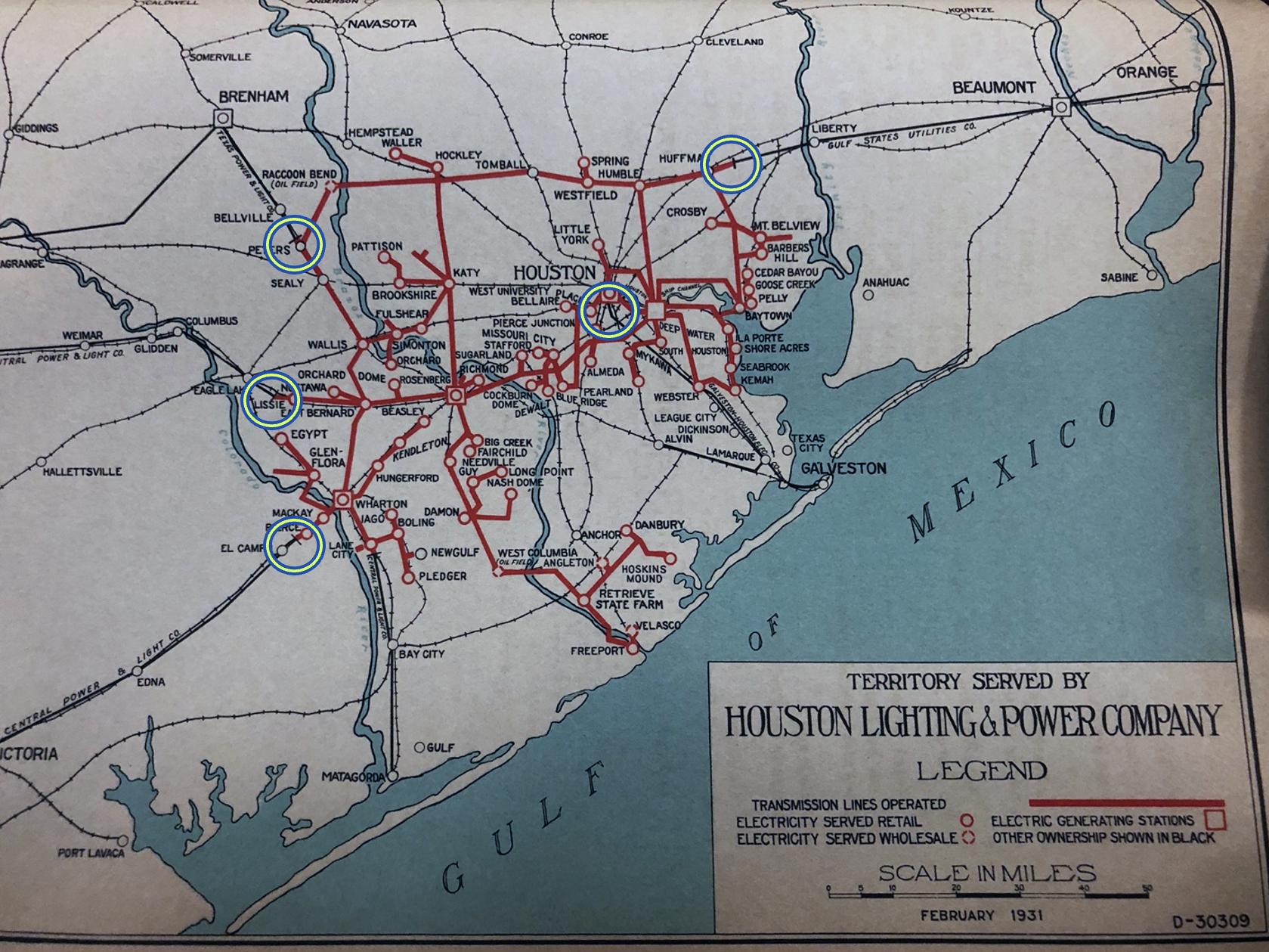 Grid Map Showing Texas, Louisiana, Arkansas, Mississippi and