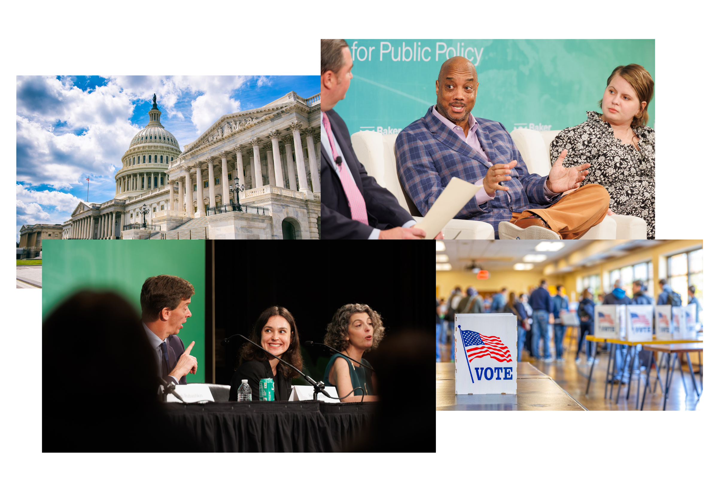 Collage of photos from events hosted by Presidential Elections Program