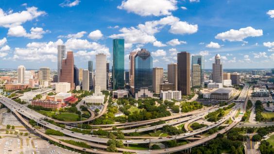 The Houston cityscape.