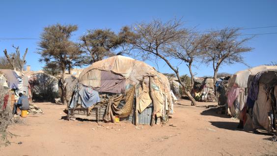 Camp for African refugees of Hargeisa in Somalia