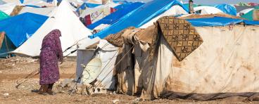 Woman at refugee camp in Syria